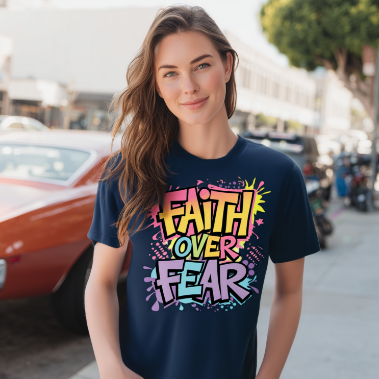 Faith Over Fear – Bold Christian Graphic Tee