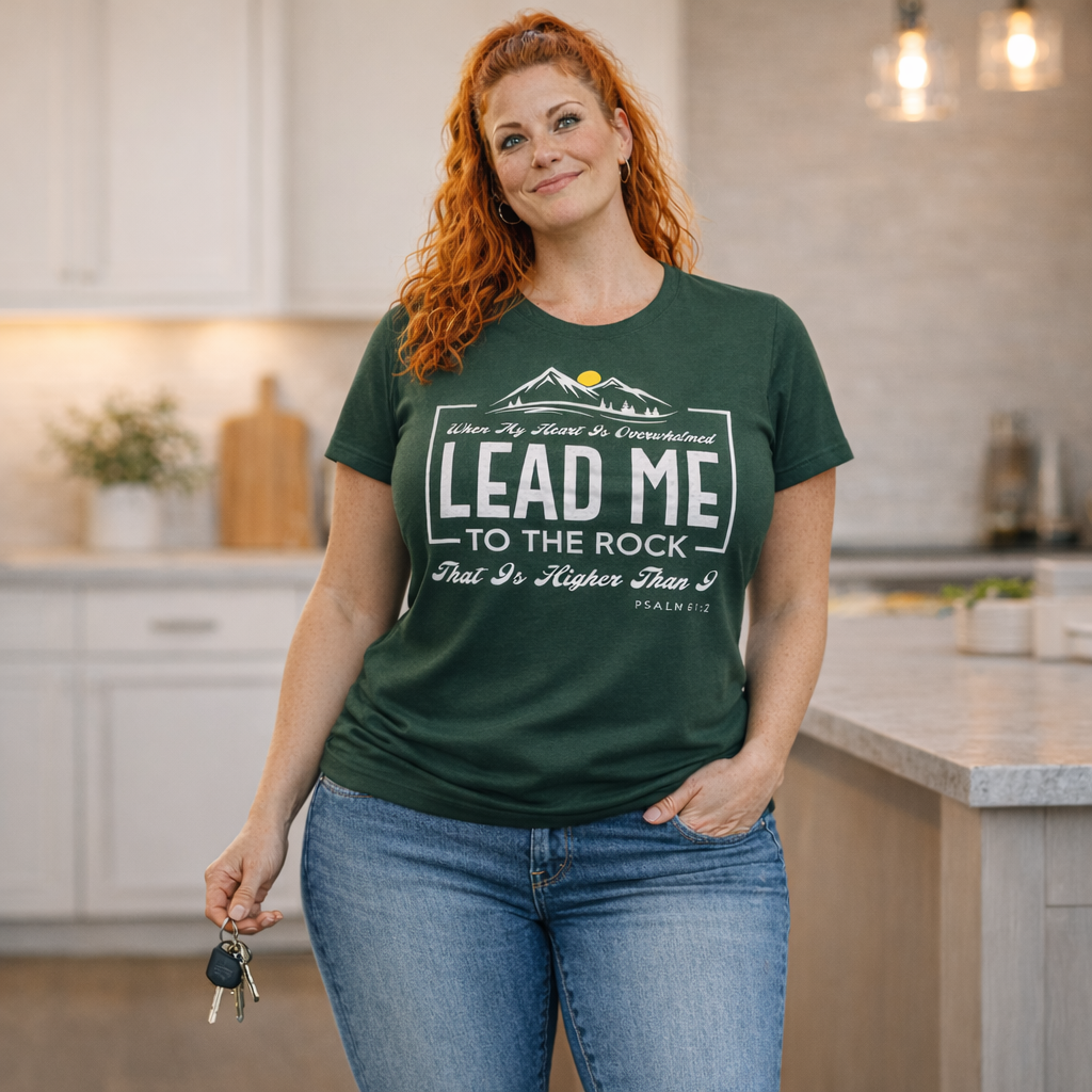 Lead Me to the Higher Rock - Forest Green