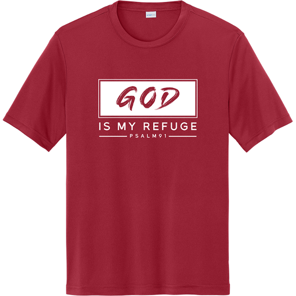 God Is My Refuge (Psalm 91) - Deep Red