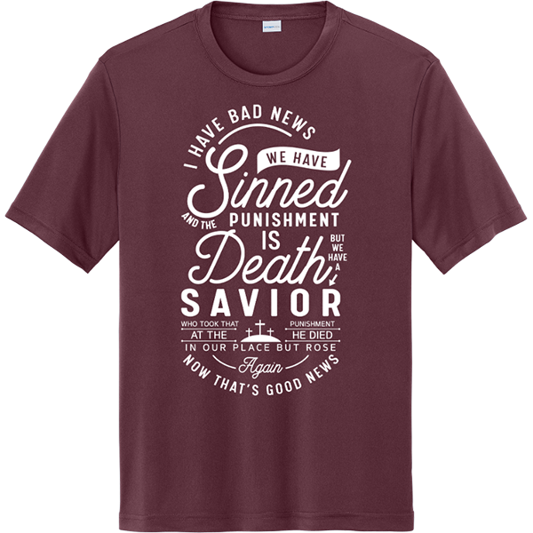 Bad News / Good News Savior Message - Maroon