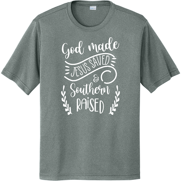 God Made Jesus Saved - Grey Concrete Heather