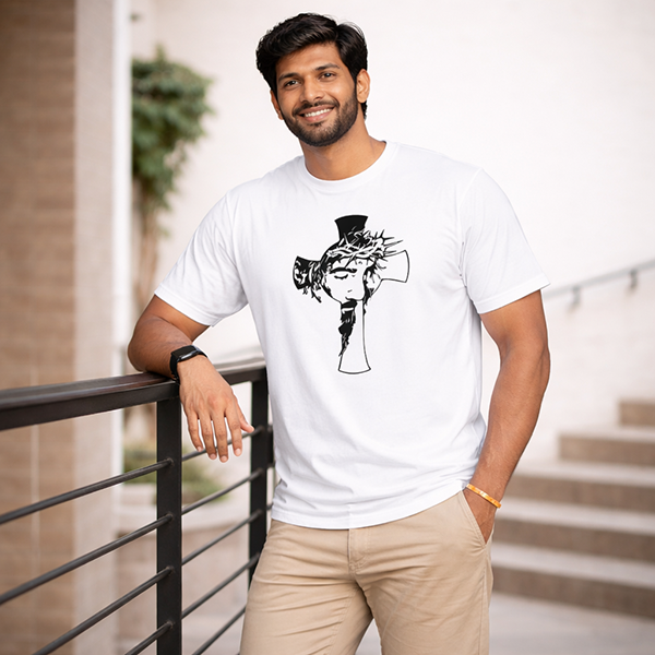 Crowned Cross - White