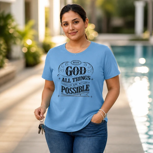 With God All Things Possible - Carolina Blue