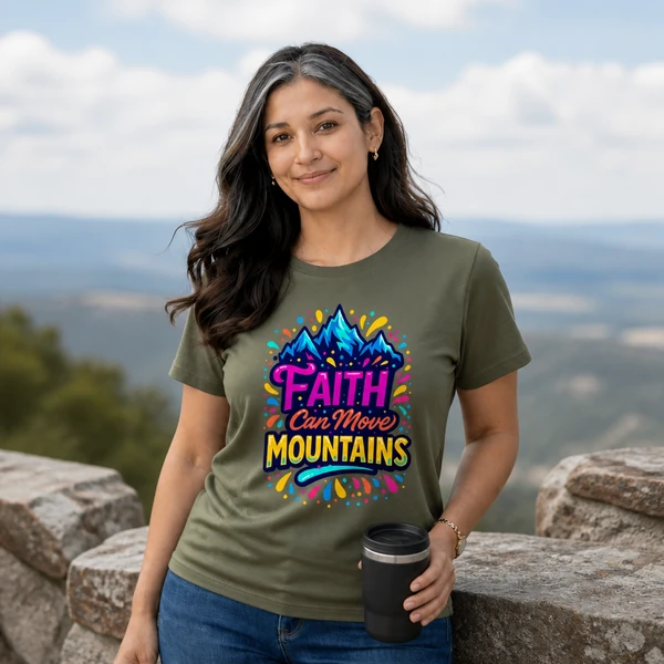 Faith Can Move Mountains - Olive Drab Green