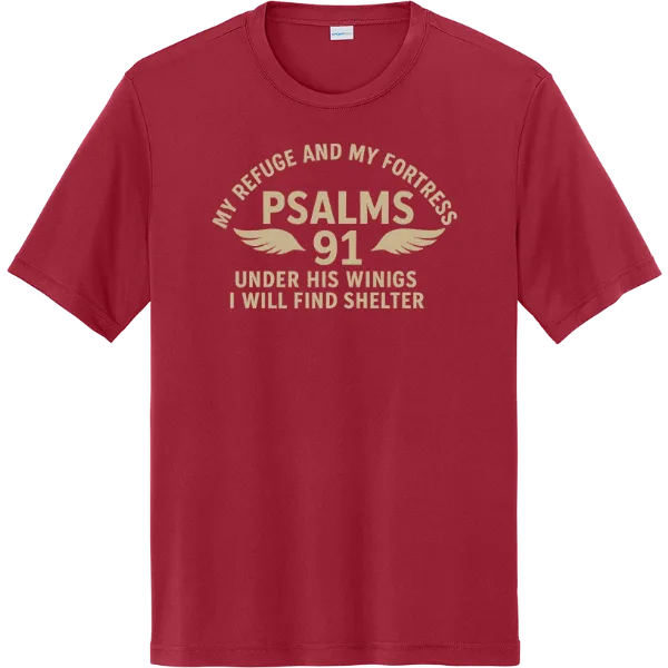 Under His Wings (Psalms 91) - Deep Red