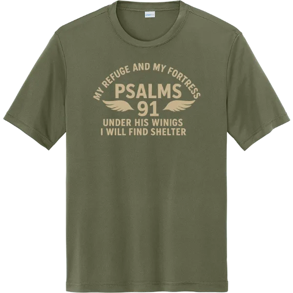 Under His Wings (Psalms 91) - Olive Drab Green