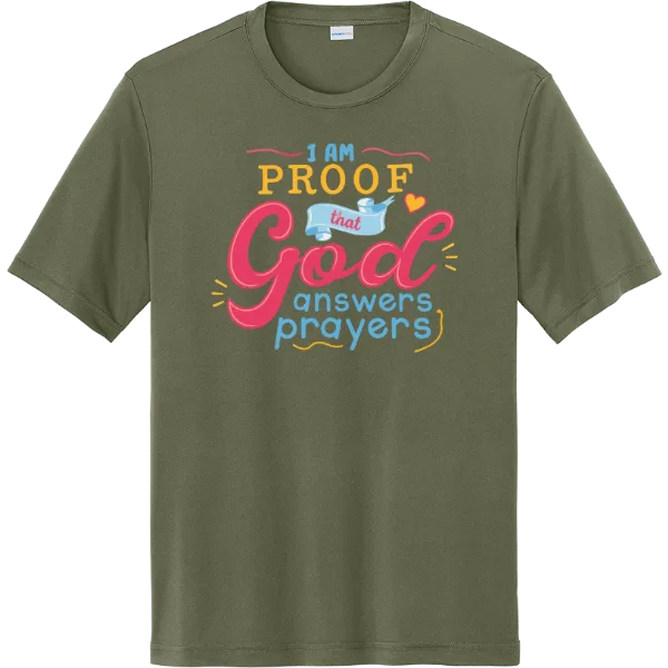 I Am Proof God Answers Prayers - Olive Drab Green