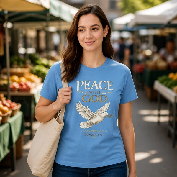 Peace With God Romans 5:1 - Carolina Blue