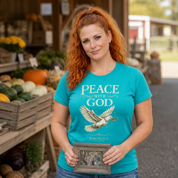 Peace With God Romans 5:1 - Tropic Blue