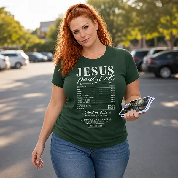 Jesus Paid It All - Forest Green