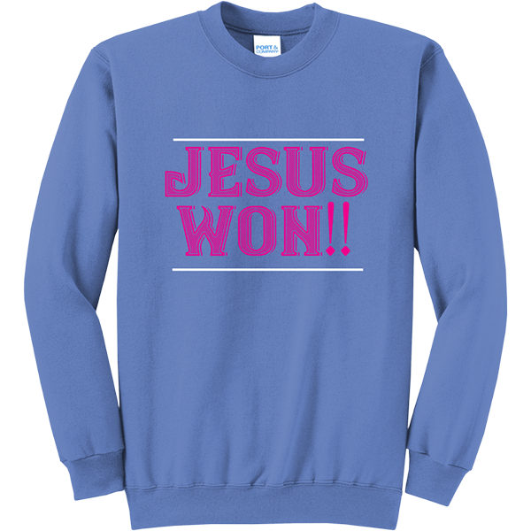 Jesus Won!! - Carolina Blue