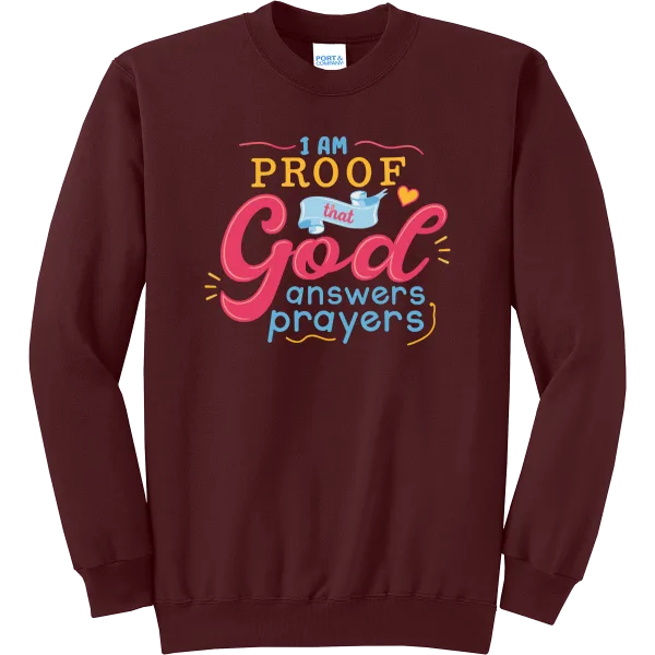 I Am Proof God Answers Prayers - Maroon