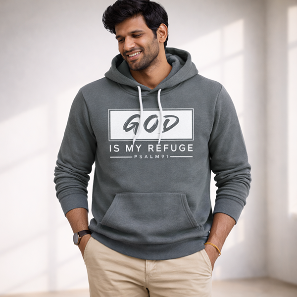 God Is My Refuge (Psalm 91) - Graphite Heather