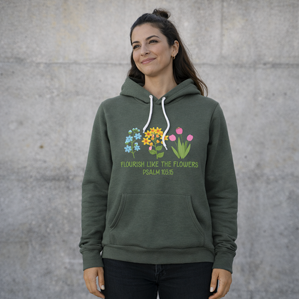 Flourish Like the Flowers (Psalm 103:15) - Graphite Heather