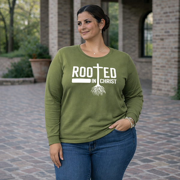 Rooted in Christ - Olive Drab Green