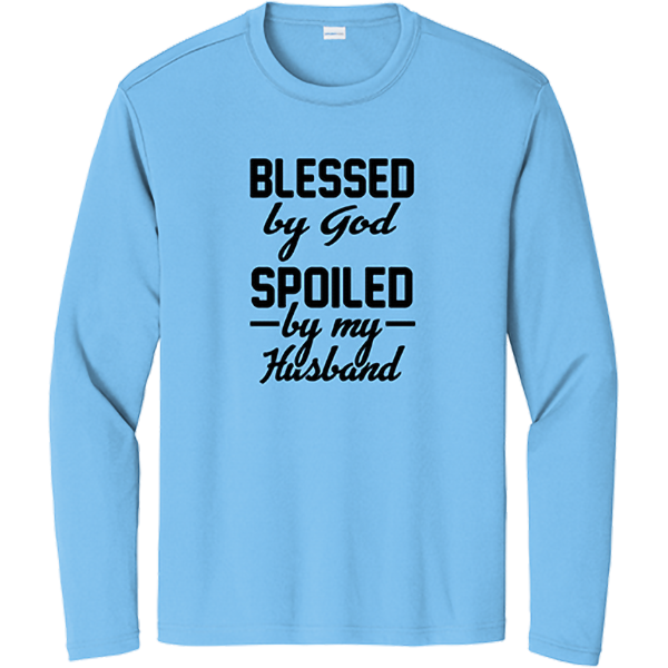 Blessed by God, Spoiled by My Husband - Carolina Blue