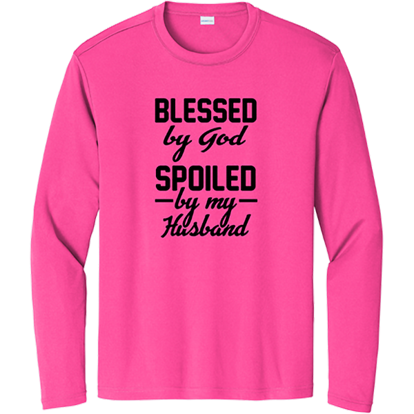 Blessed by God, Spoiled by My Husband - Neon Pink