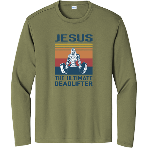 Jesus the Ultimate Deadlifter - Olive Drab Green