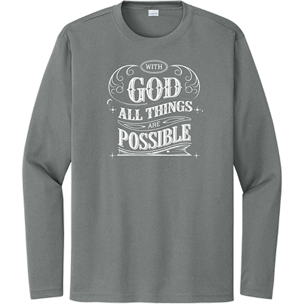 With God All Things Possible - Iron Grey Heather