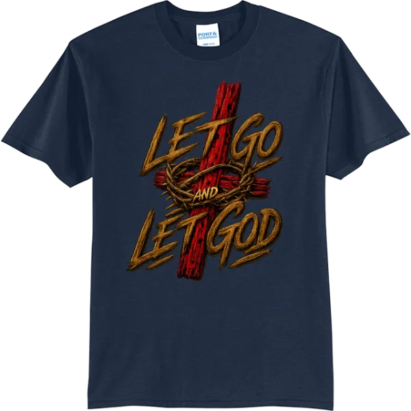 Let Go Let God Cross - True Navy